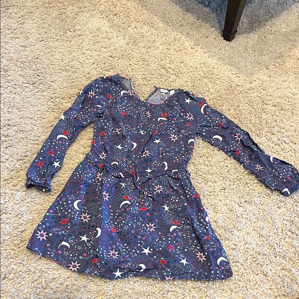 Celestial Print Long Sleeve Dress